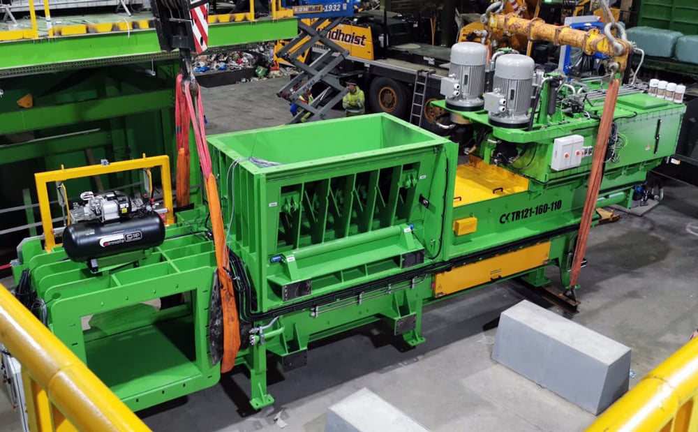 Twin Ram Baler at Re-Gen Waste